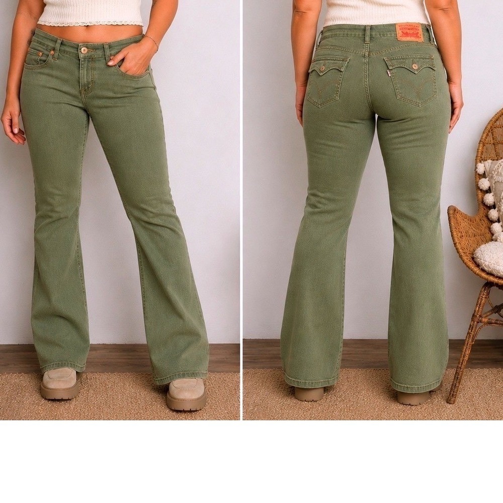 Levi's Low Rise Bootcut Jeans | Sage Green | Y2K Flap Pocket Denim | Size 12M